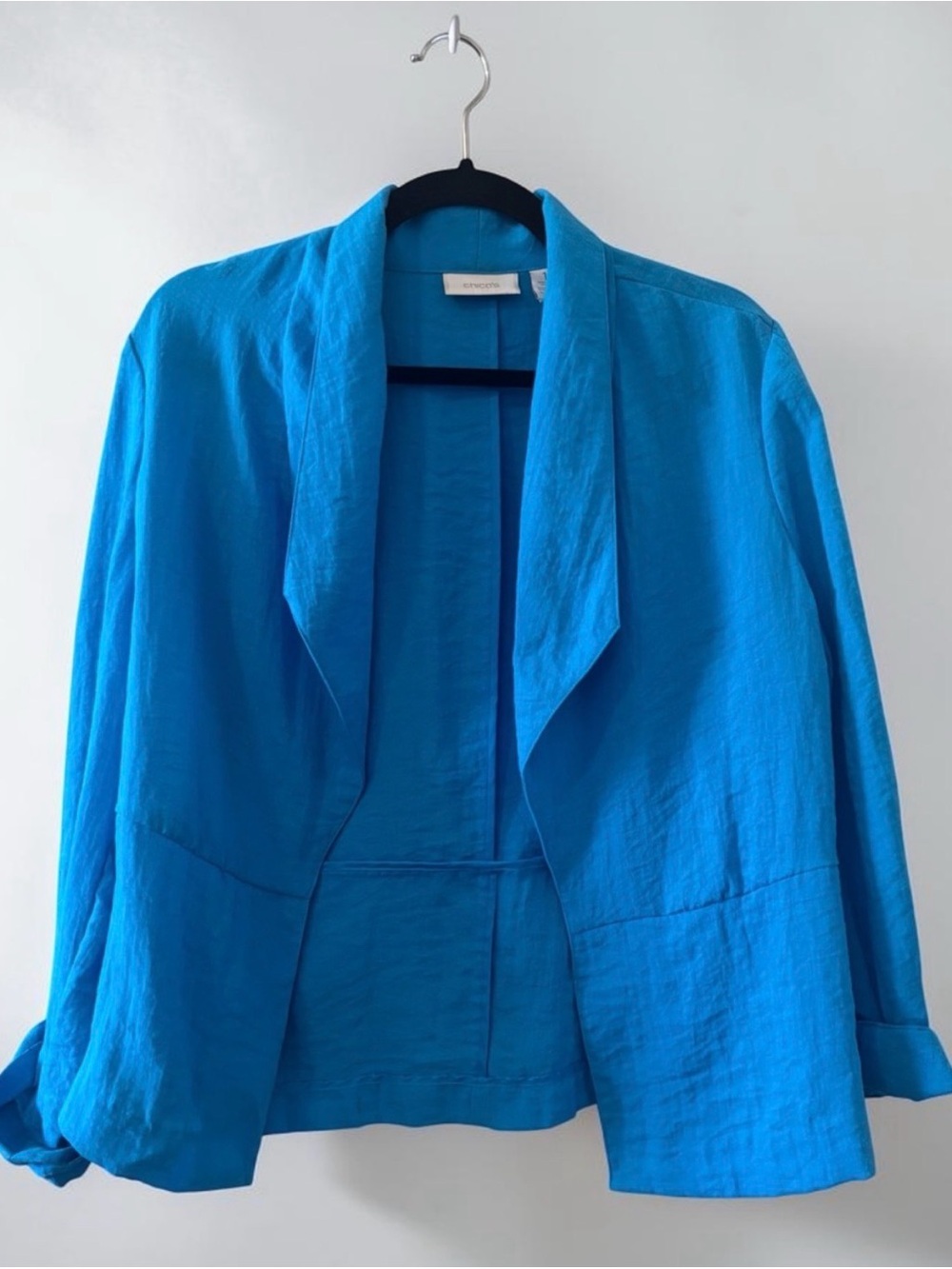 Chico’s Bright Blue Open Front Cardigan Women’s Size 1 (Medium 8/10)